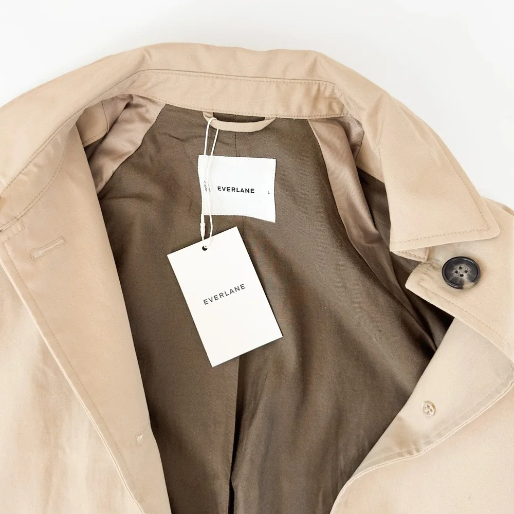 NWT Everlane The Mac Coat‎ Cornstalk Organic Cotton - L - Picture 4 of 7